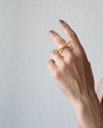 brass barres ring goldplated 1
